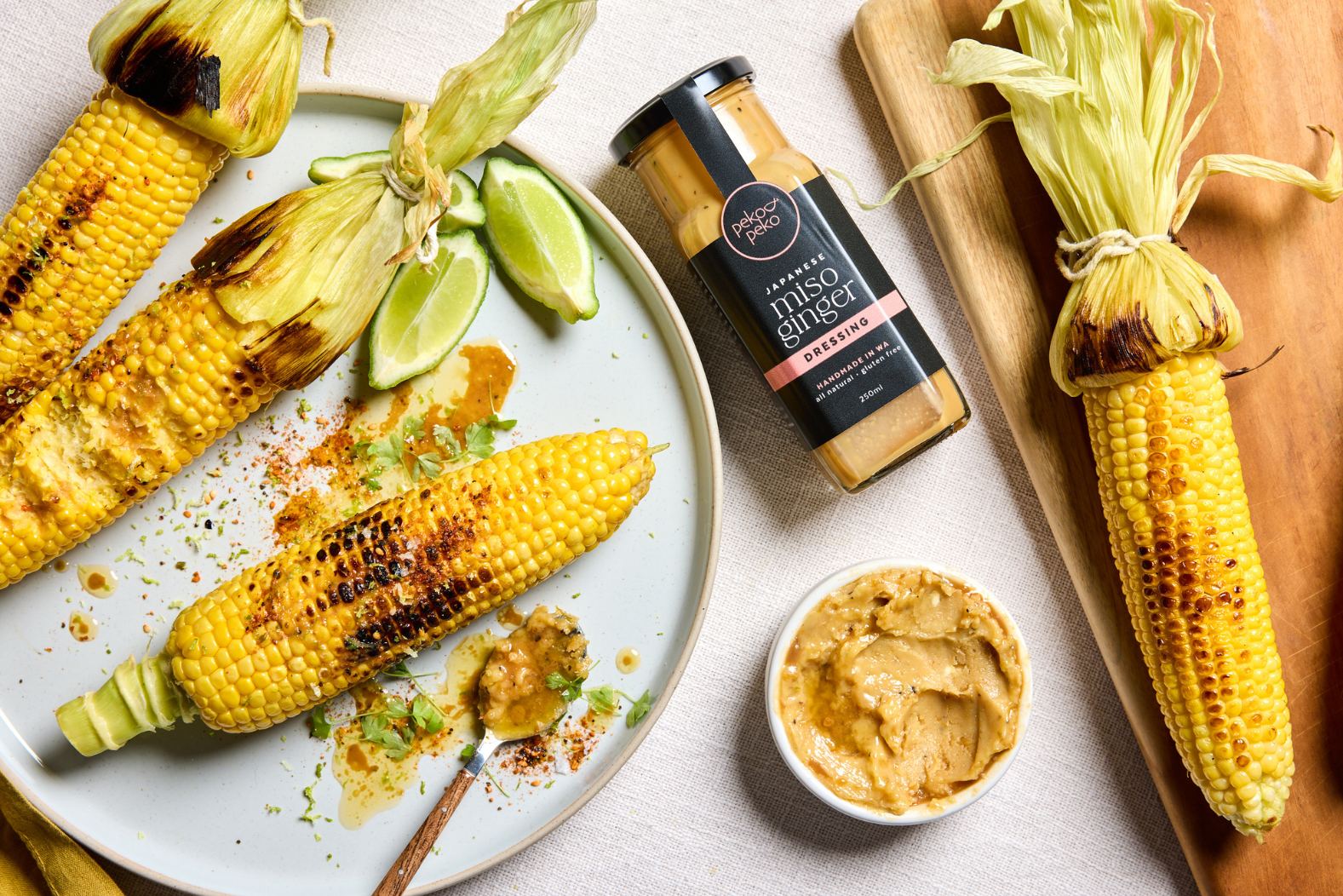 Grilled Corn With Miso Ginger Butter