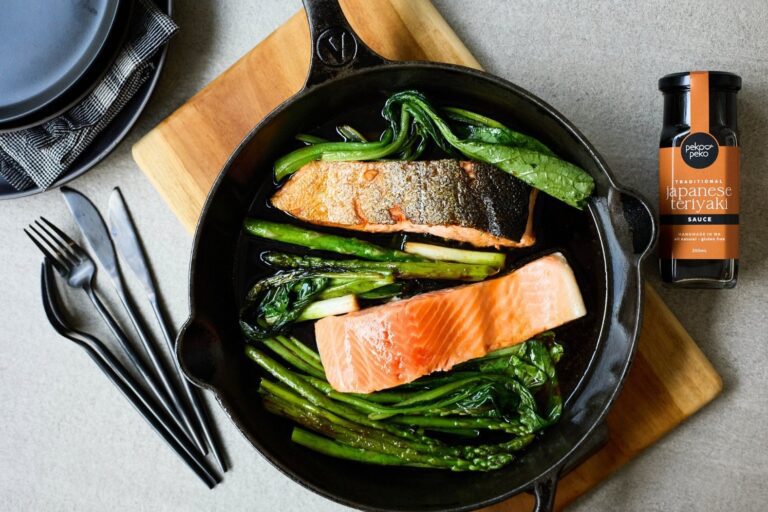 STICKY TERIYAKI GLAZED SALMON