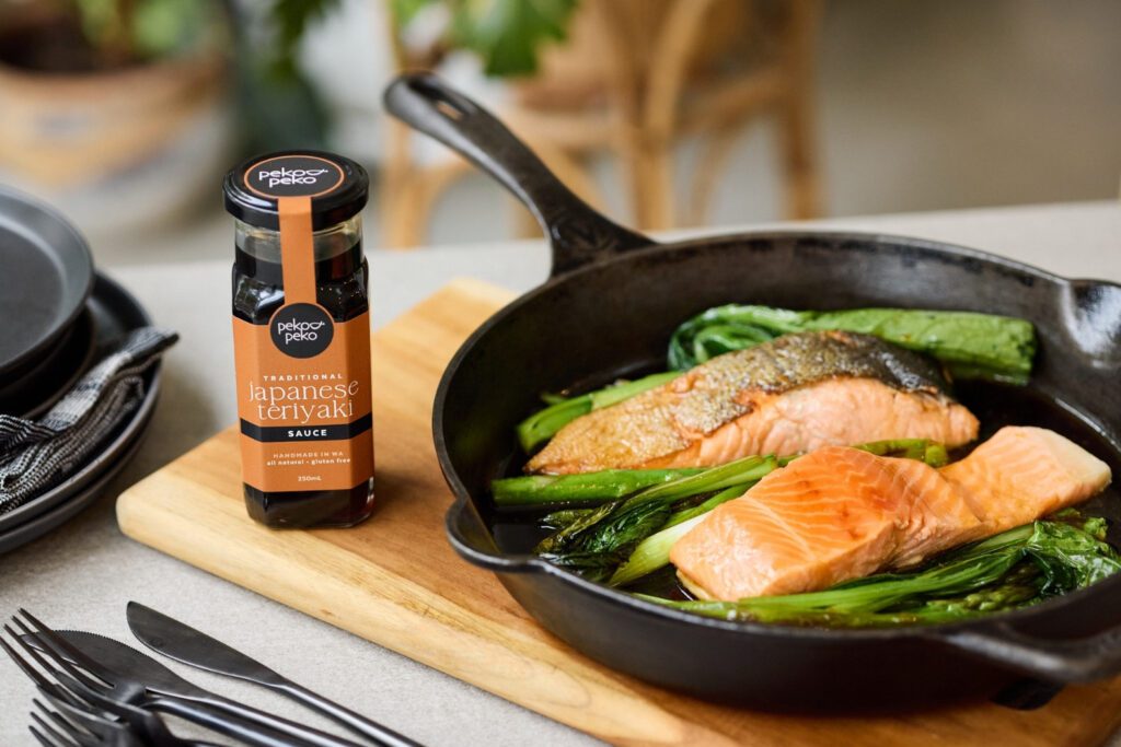 STICKY TERIYAKI GLAZED SALMON