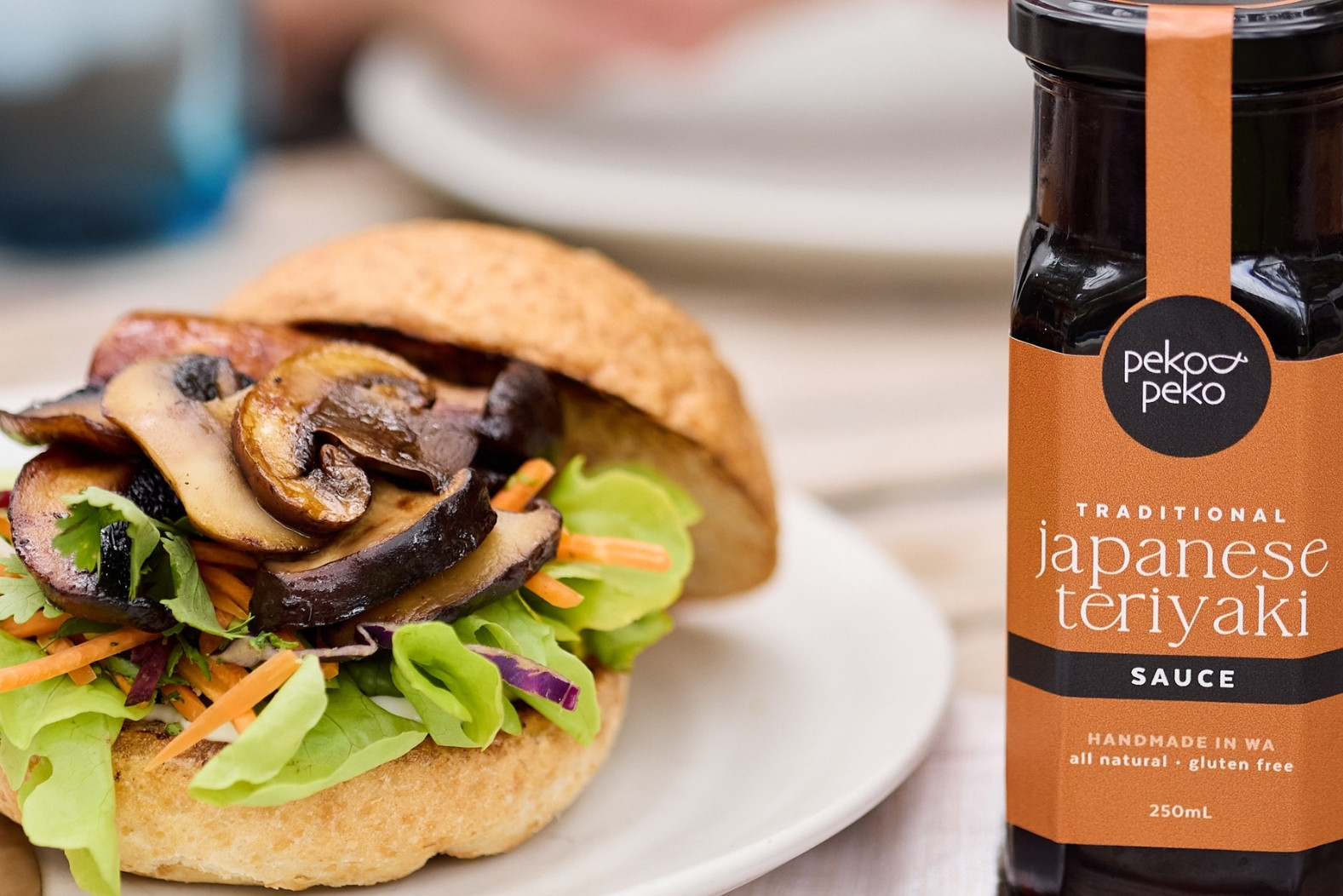 Peko Peko Teriyaki mushroom burgers