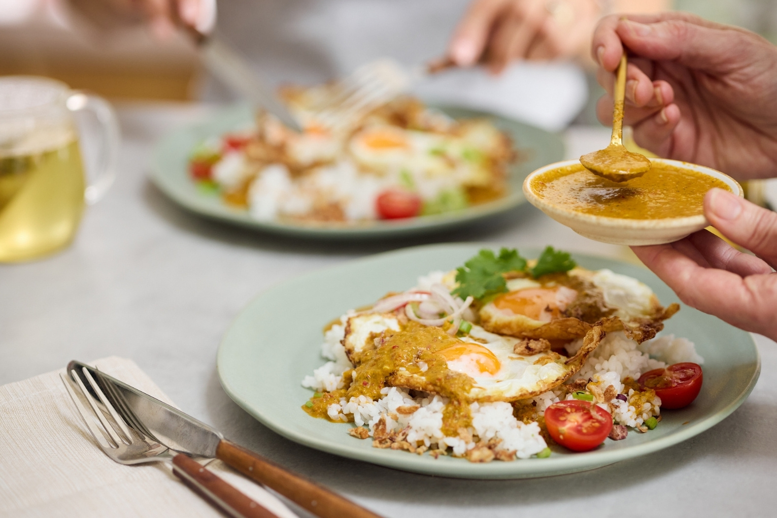 Thai Style Eggs with Spicy Thai Dressing